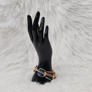 💥Premier Designs Enamel Gold Tone Multi Color Bracelet